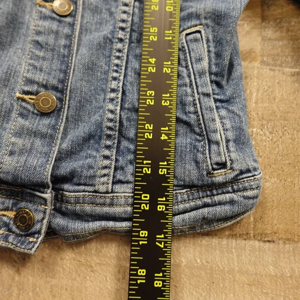 Gap‎ denim jean jacket boys medium blue snap buttons